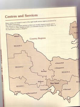 Map of Victoria showing regions and offices