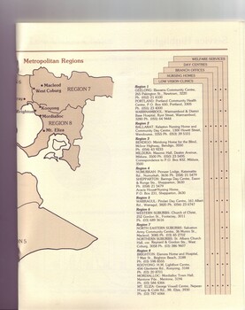 Regional office locations and remainder of Victorian map with regions