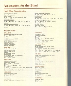 Listing of leadership staff in offices and nursing homes