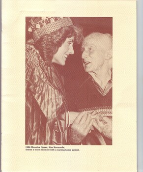 1984 Moomba Queen Kim Kermonde meets a nursing home patient