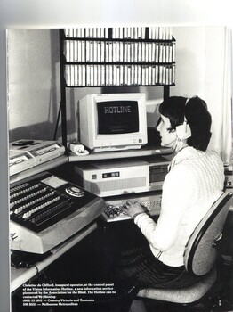Christine de Clifford working on the Information Hotline
