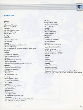 Head office and regional senior staff list.