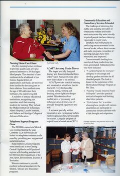 A nurse holds the hand of a resident whilst another looks on.  Three woman discuss things in the ADAPT centre.