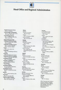 List of Head Office and Regional Administration staff.