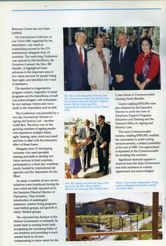 John Cook, Diana Jones and Governor General Bill Hayden and Mrs Hayden.  Hon. Barry Pullen hands Pat Stanley the keys of her new unit.  View of living units at Shepparton.