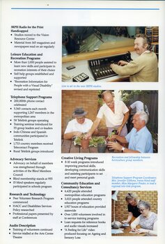 3RPH console operator.  Three members enjoying gardening program.  Jennifer Gibbons trains Margaret Pinder to lead tele-link program.
