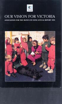 Elsie Germon talks to primary school children about being blind.