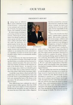 President's report with portrait of Diana Jones.