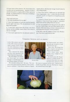 Portrait of Jean Burge.  An unnamed lady holds a cabbage.  Next to her an elderly man holds a wooden cane.
