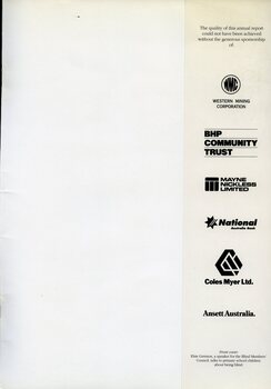 Major corporate sponsor logos for the annual report