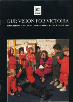 Elsie Germon talks to primary school children about being blind.