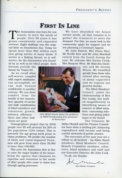 John Moule looks at a newspaper cutting held by presenter Jo Westwater