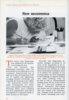 Dorothy Riddell paints using two magnifiers and extra lighting.