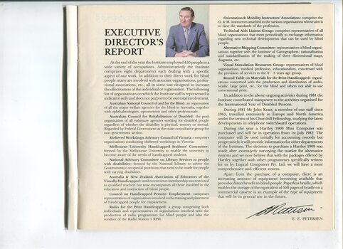 Portrait of Ted Peterson and Executive Director's report