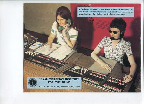 Reception team at Swinburne College of a women and Irene Sumbera on switchboard