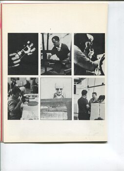 People operating machines, packaging and talking on short wave radio