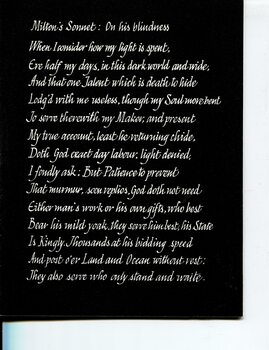 John Milton's Sonnet 19 "On his blindness"