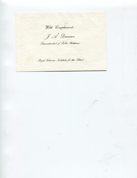 With Compliments slip from J A Duncan, Superintendent of Public Relations
