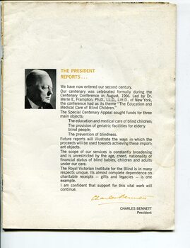President’s report including portrait of President