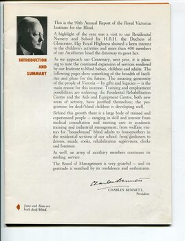 President’s report including portrait of President