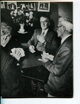 Fred Cann enjoying a game of cards with his friends