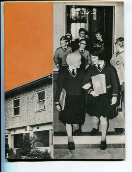 School children leaving the building at Burwood