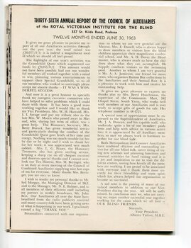 Annual report of Auxiliaries of the RVIB
