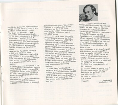 President's report with portrait of Hector Bathurst