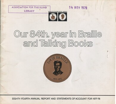 Illustration of Louis Braille bust on bronze background