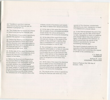 Annual report of the Directors for the past financial year