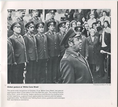 Russian Army Choir singing at White Cane Week in Melbourne