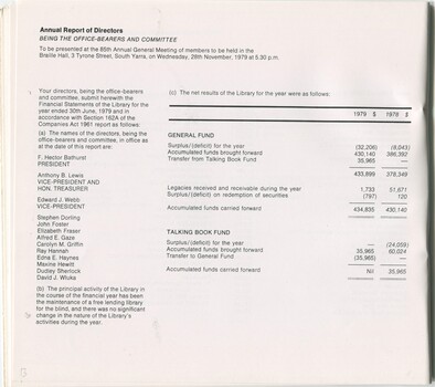 Annual Report of the Directors including financial information