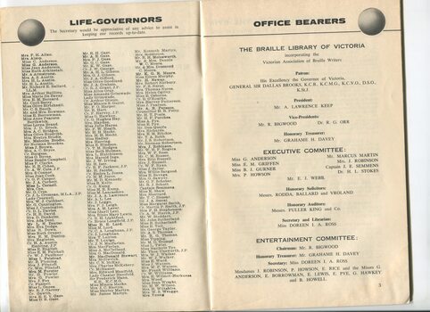 List of Life Governors and Office Bearers