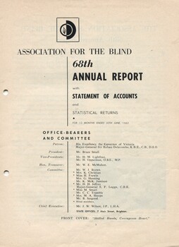 Title page with office bearers and committee names