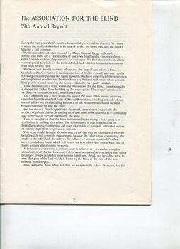 President's report on the shortfall in funding