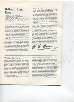 Ballarat Home report and overview of Welfare Services