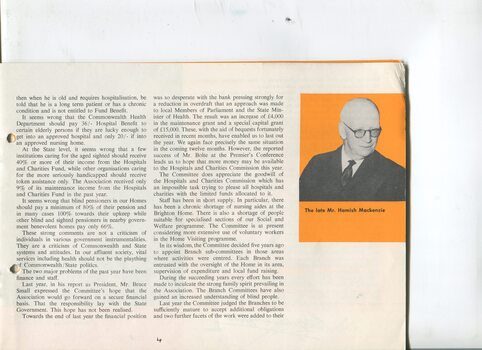 President's report with picture of Hamish Mackenzie