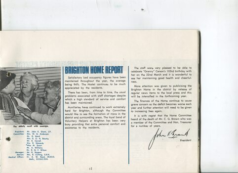 Brighton Home report with image of two elderly women with a young boy