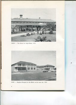 Photograph of Home for Adult Blind in 1929 and new 2 storey building on site in 1969