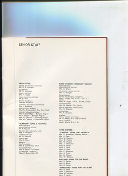 Listing of senior staff at all branches