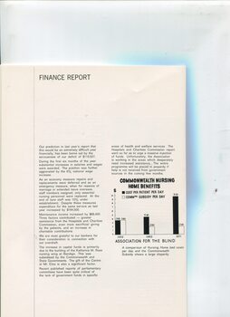 Finance report with bar graph shwoing cost per day for nursing home patients and Commonwealth subsidy paid