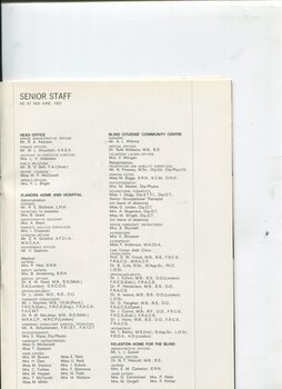 List of Senior Staff at all branches