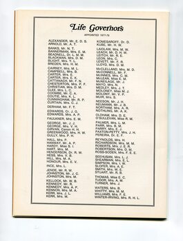 Life Governorships awarded during the financial year