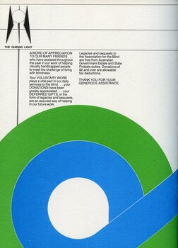 Blue and green circle on back cover