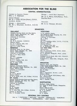 AFB office administration and branch staff listing