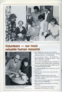 Volunteers with residents.  Volunteer assist elderly man use a pottery wheel.
