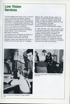 Man assists a child used CCTV.  Three members and a staff member in discussion.