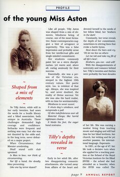 Two portraits of Tilly Aston taken in her younger days.