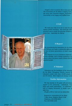 Portrait of Harold Gration with information on how to donate.