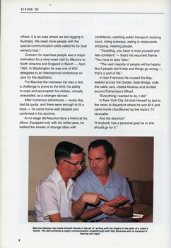 Maurice Gleeson and Ray Renshaw communicate through finger spelling.